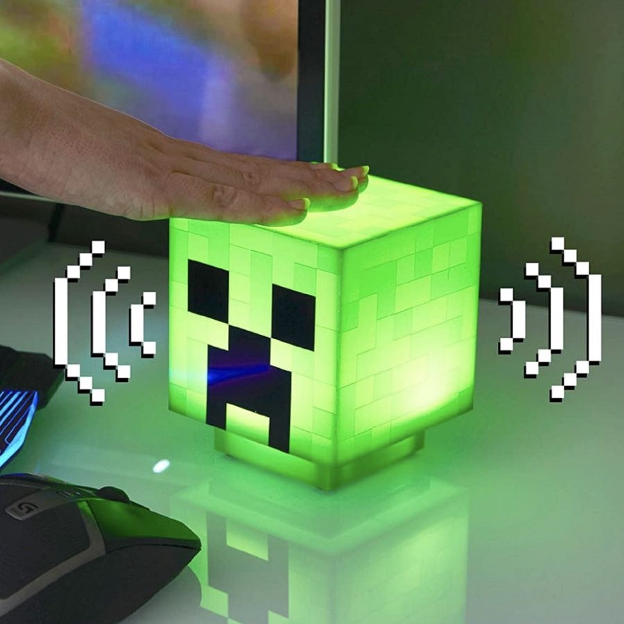 Lampe Creeper Minecraft Avec Sons - Veilleuse Enfant, Lampe De Chevet LED, Décoration Gaming, Rechargeable USB